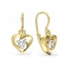 zlate detske nausnice srdiecka biele zirkony mirabile