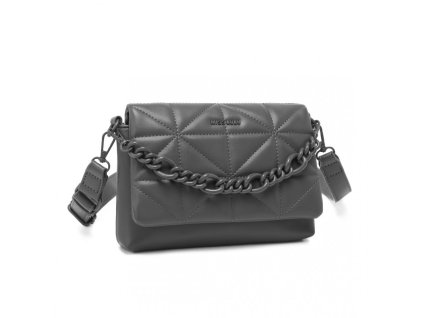 Miss LULU Crossbody kabelka Quilted s retiazkou - LG2318 - šedá