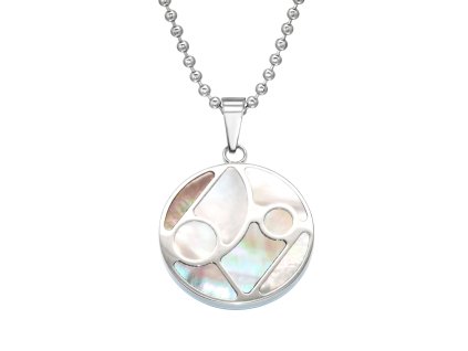 all4Silver Oceľový náhrdelník s mušľou M28428-A4S