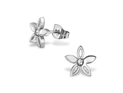 all4Silver Oceľové náušnice Kvet M30177-A4S
