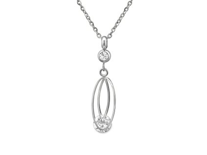 all4Silver Oceľový náhrdeľník Ovál M32560-A4S