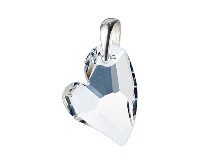 NUBIS® Strieborný prívesok srdce, Crystal AB ZB3106