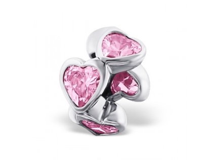 all4Silver Strieborné srdiečkové koliesko Granat zirkónia A4S13924-pink