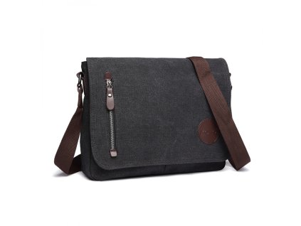 KONO pánska crossbody messenger taška s RFID ochranou E1824 čierna