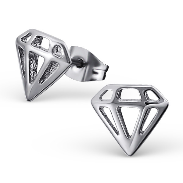 all4Silver Oceľové náušnice diamant M18490-A4S