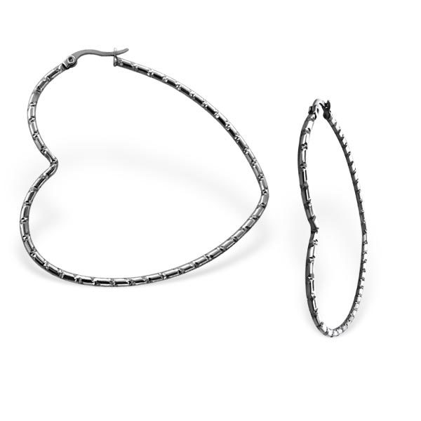 all4Silver Oceľové náušnice v tvare srdca M19623A4S