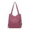 KONO pevná látková dámska kabelka cez rameno - Fuchsia