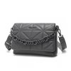 Miss LULU Crossbody kabelka Quilted s retiazkou - LG2318 - šedá