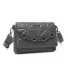 Miss LULU Crossbody kabelka Quilted s retiazkou - LG2318 - šedá