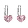 Evolution Group Strieborné náušnice visiace s krištálmi Swarovski ružové srdce 31125.3