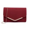 Matná červená dámska listová kabelka Miss Lulu LH1756 RD