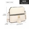 Malá béžová crossbody kabelka so zlatým zipsom MISS LULU