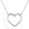 Evolution Group Strieborný náhrdelník so zirkónom biele srdce 12010.1