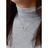 Evolution Group Strieborný náhrdelník so zirkónom biele srdce 12010.1