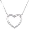 Evolution Group Strieborný náhrdelník so zirkónom biele srdce 12010.1