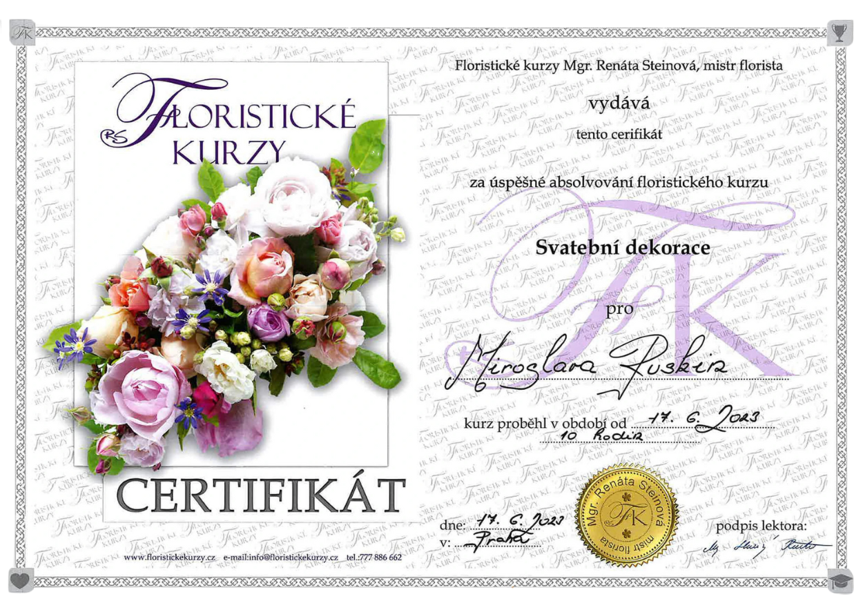 Certifikát floristky