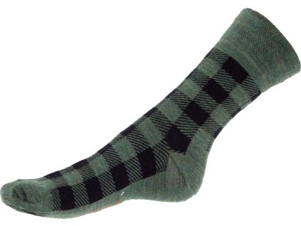 367 ponozky kostka vlna merino khaki