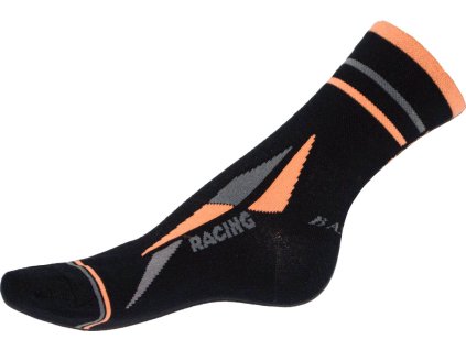 457 bambusove ponozky hladke cerno oranzove