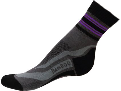 1318 bambusove sportovni ponozky cerno fialove nadmerne
