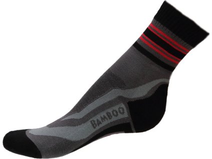 1321 bambusove sportovni ponozky cerno cervene nadmerne