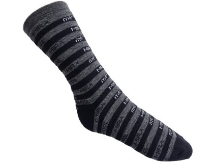 Hladké pruhované ponožky - vlna Merino - šedé (Velikost 24-25 cm/EURO 37-43)