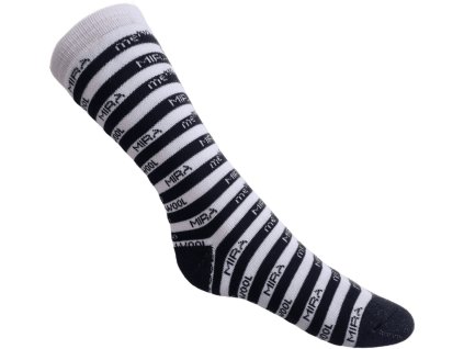 Hladké pruhované ponožky - vlna Merino - bílé (Velikost 24-25 cm/EURO 37-46)