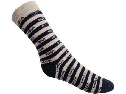 Hladké pruhované ponožky - vlna Merino - béžové (Velikost 24-25 cm/EURO 37-46)