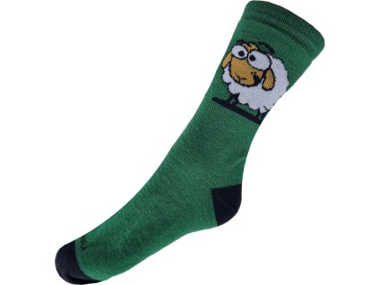 Hladké ponožky Ovce - vlna Merino - zelené (Velikost 24-25 cm/EURO 37-47)