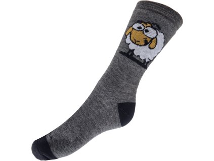 Hladké ponožky Ovce - vlna Merino - šedé (Velikost 24-25 cm/EURO 37-47)