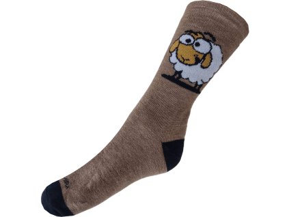 Teplé ponožky Ovce - vlna Merino - hnědé (Velikost 24-25 cm/EURO 37-63)
