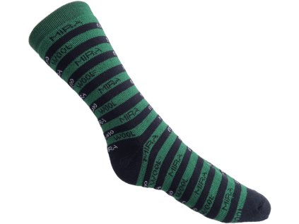Hladké pruhované ponožky - vlna Merino - zelené (dětské) (Velikost 16-17 cm/EURO 24-35)