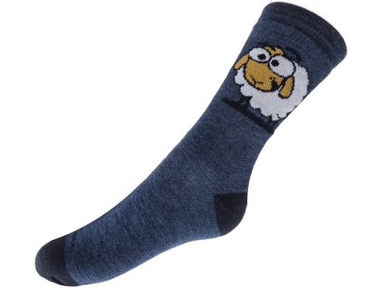 Teplé ponožky Ovce - vlna Merino - riflové (dětské) (Velikost 16-17 cm/EURO 24-60)