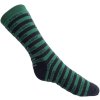 Hladké pruhované ponožky - vlna Merino - zelené (Velikost 24-25 cm/EURO 37-43)