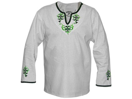 MIREA Slovanske odevy Slovanska kosela s ornamentom material lan biely