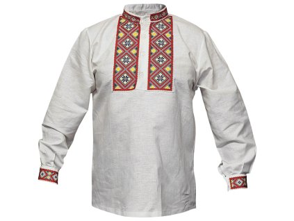 MIREA Ludove odevy Goralska kosela material lan biely