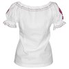 MIREA Ludove odevy Damska vysivana bluzka s bordovou vysivkou zozadu material bavlna biela