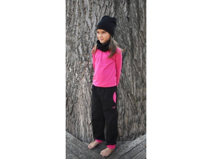 dětské tepláky, velikost (Barva černá se zelenou, Velikost 140)