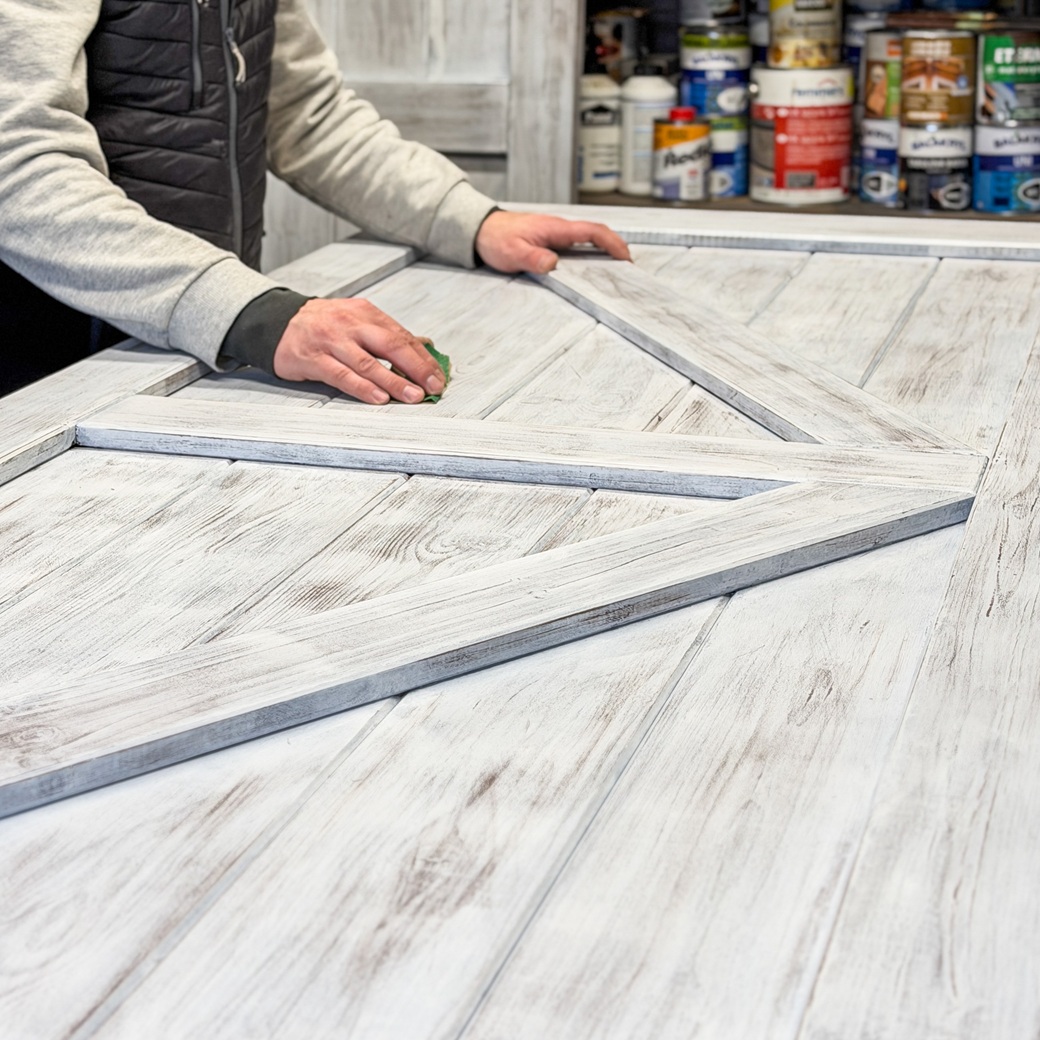 Povrchová úprava dveří metodou patinování