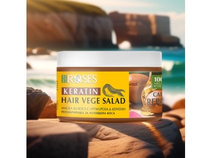 Regeneračná maska na vlasy VEGE SALAD a argánom, ružou a keratínom 350 ml
