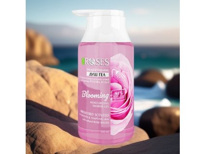 BLOOMING Hydratačný prírodný sprchový gél s ružovou vodou 300 ml