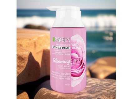 BLOOMING hydratačný telový krém anti-aging s ružovou vodou a retinolom 300 ml