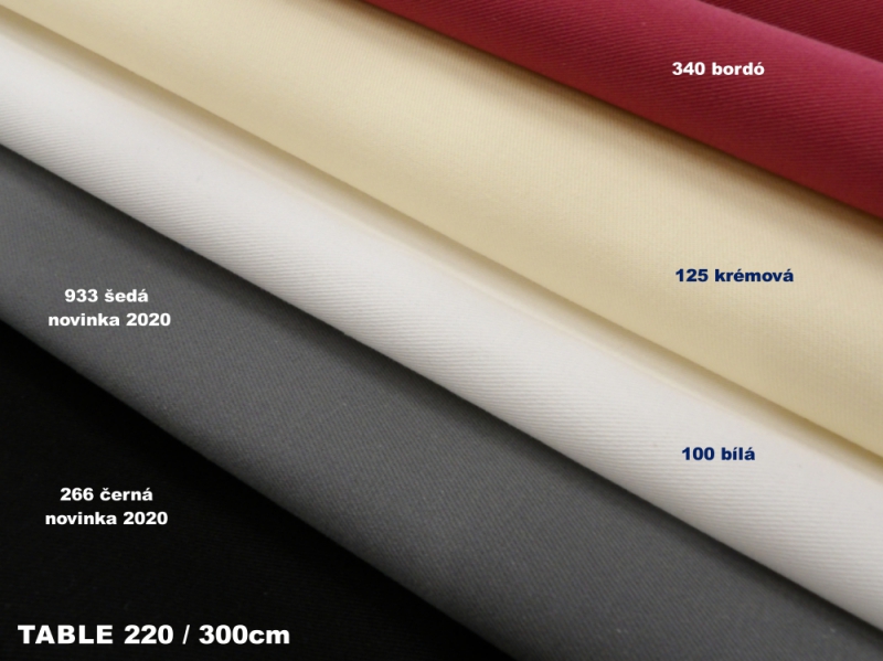 NOVÉ BARVY TABLE 220 / 300CM