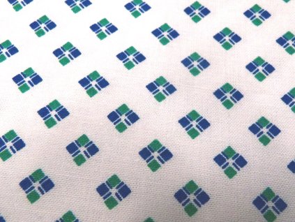 Plátno DOMESTIK 145/A1507 Čtverce Blue 07 Andílky do zdravotnictví šíře 150cm