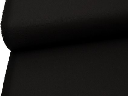 Směsový kepr v černé barvě s vysokou gramáží, mimořádně odolný materiál vhodný na pracovní oděvy, zástěry a technický textil do náročných provozů.