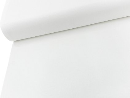 Domestik: bílé plátno 100% bavlna, šíře 280 cm; pevná plátnová vazba pro ložní prádlo, prostěradla i konfekci.