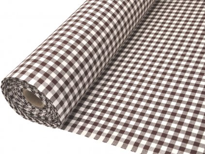 Barva a vzor: Hnědo-bílá kostka v klasickém kanafasovém stylu, působí útulně a tradičně.