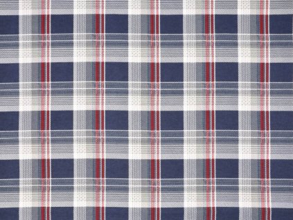 Flanel 165 s velkými modro-červeno-šedými kostkami, hřejivá bavlněná tkanina vhodná na košile, pyžama a pohodlný domácí textil.