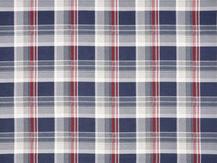 Flanel 165 s velkými modro-červeno-šedými kostkami, hřejivá bavlněná tkanina vhodná na košile, pyžama a pohodlný domácí textil.
