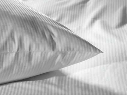 Látka SATEEN 150/100 Bílá 8mm hotelový pruh šíře 285cm Velkoobchod