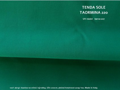 Tkanina TENDA SOLE TAORMINA 220 (207 zelená VERDE)-200cm / METRÁŽ NA MÍRU